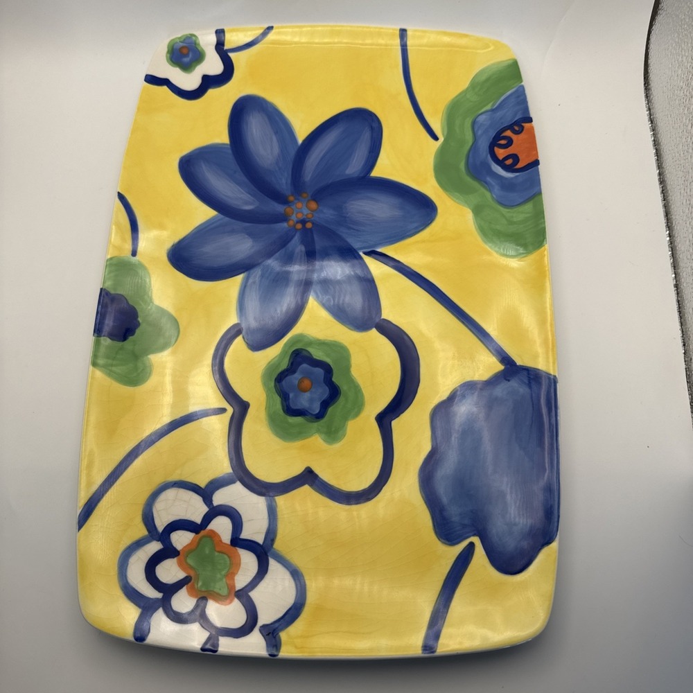Avon Ceramic Serving Platter‎ 13 Inch Floral Rectangle Vintage